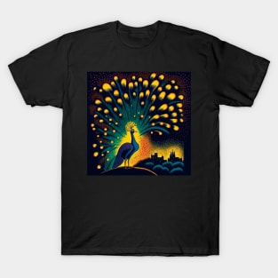 Peacock and fireworks T-Shirt